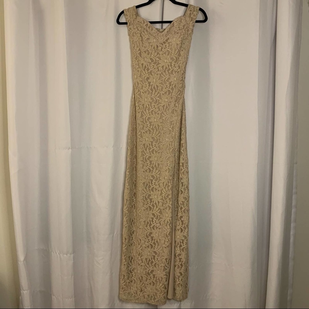 Sequin Hearts Formal Dress Prom Dress Nude Beige Dress Lace Long Gown Size 1